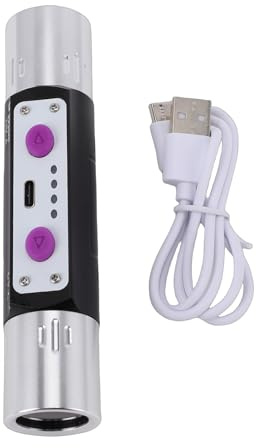 Fafeicy Violet Light Flashlight 3W Rechargeable 254nm 365nm 395nm Dual Head Torch Detector for Gemstone Money and Porcelain Inspection