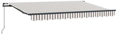 Kaorsrow Tenda da sole con braccio articolato, 400 x 300 cm, tenda da sole retrattile con manovella per balcone e giardino, protezione solare manuale, telaio in alluminio, grigio chiaro e bianco