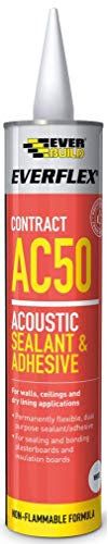 Everbuild Everflex AC50 Contract Acoustic Sealant and Adhesive, White, 900 ml