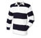 Front Row Hooped Long Sleeve Rugby Shirt in White / Navy Size M