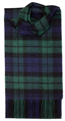 Lochcarron of Scotland I LUV LTD Schal aus Lammwolle, Schottenkaro, Schwarz, schwarz/schottenmuster, One size