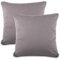 aqua-textil Classic Line Kissenbezug 2er-Set 80 x 80 cm dunkel grau Baumwolle Kissen Bezug Reißverschluss Jersey Kissenhülle