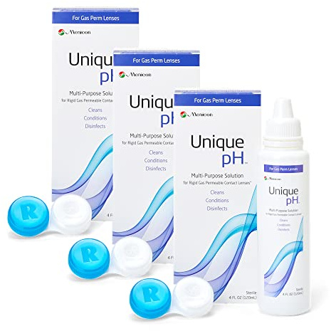 Menicon Unique pH Multi-Purpose Solution with RGP Lens Case.4 Fluid Ounce each - 3 Pack