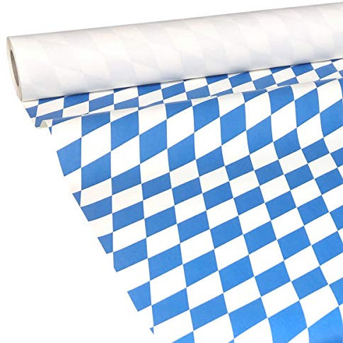 JUNOPAX Papiertischdecke 50m x 1,15m Raute weiß-blau