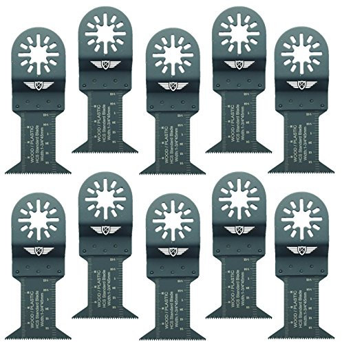 10 x 44mm TopsTools UN44F_10 Holz Schneideklingen Kompatibel mit Bosch Fein (nicht StarLock) Makita Milwaukee Einhell Ergotools Hitachi Parkside Ryobi Worx Workzone Multifunktionswerkzeug-Zubehör