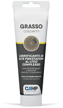 CAMP Grasso Cuscinetti - Grasso al Litio per Cuscinetti e Rulli ad Alto Potere Additivo, Grasso Lubrificante con Proprietà Antiruggine e Antiusura - Resiste a Vibrazioni e Centrifugazione, 150 ml
