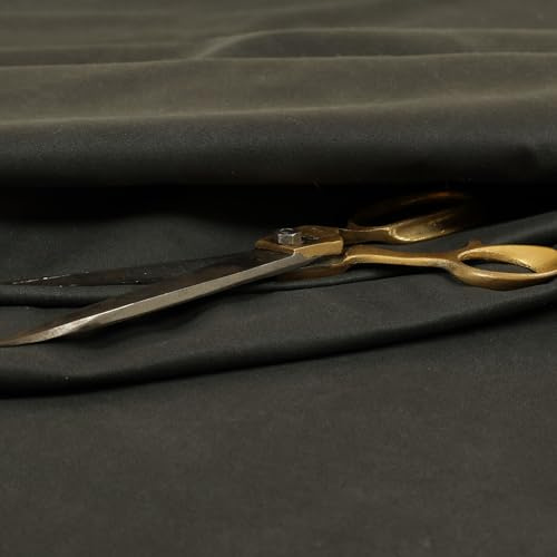 Soft Durable Faux Suede Feel Leather Upholstery Fabric, Black | By The Metre, Faux Suede