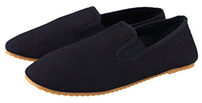 BAY® Kung Fu Slipper Schuhe schwarz Tai Chi Tsun Beijing mit Gummisohle Kinder Damen Herren Kampfsport Budo