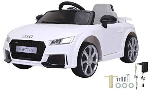 JAMARA 460278 Ride-on Audi TT RS 12V-Softanlauf, 2-Gang, Ultra-Gripp Gummiring, Fahrzeug, Weiß