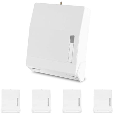 Funny Spender für 600 ZZ/V-Papierhandtücher, abschließbar (Spender, weiß, 5 Stück)