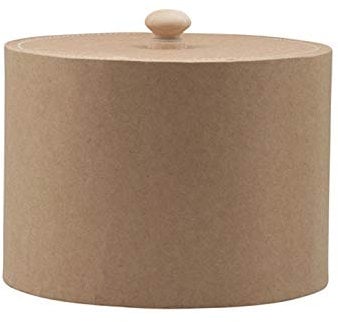 GLOREX 6 2027 046 - Runde Box aus naturfarbener Pappe, mit Deckel, ca. 16,5 x 12 cm groß, als Geschenkschachtel, zur Aufbewahrung oder als Schmuckkästchen, kann individuell gestaltet werden