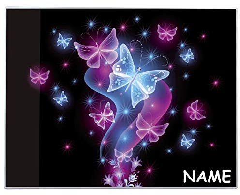 personalisiert mit Name - Schreibunterlage Schmetterling