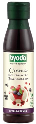 Bio Crema mit schwarzer Johannisbeere - Byodo, 2er Pack (6 x 150 ml), Vegan, Berry-fruchtiger Geschmack, Tiefrote Farbe, Süßer Traubenmost & Weißweinessig, 100% Bio-Zutaten, Ohne Xanthan