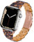 Miimall Compatible avec Apple Watch Série 1/2/3/4/5/6/7/8/9/SE2/SE 41mm 40mm 38mm Bracelet de Montre en Résine Imprimé Métal Fermoir Ajustable Bande de Remplacement pour iWatch 41/40/38mm-Léopard