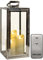 Dekovita Edelstahl-Laterne Set - 50cm Gartenlaterne mit 3 Outdoor LED Kerzen in Creme-Weiß 13/15/18 cm Timer Fernbedienung