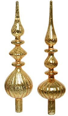 Puntale albero vetro tree topper 36cm oro Lucido natale - Selezione Cartoleria Varzi dal 1956