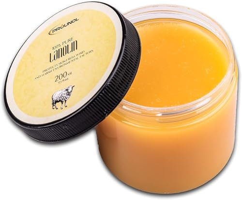 Prounol Lanolin Wollfett Anhydrat Pharmaqualität 200ml - Wasserfrei Wollwachs - Lanolin für Kosmetik für Pflege Trockener Haut
