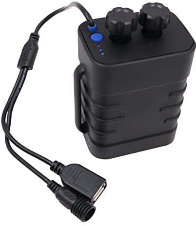 Tiardey 8,4 V Caja de energía móvil para Bicicleta Soporte de baterías 18650 Paquete de batería Impermeable USB/DC Interfaz Doble para lámpara de Bicicleta
