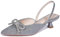 DELONIX REGIA Escarpins à talons chatons, élégantes, 5 cm, pour mariage, bal de fin d'année, avec bride arrière et nœud en strass, bleu/gris/noir/argenté/rose, taille 36-42 EU, Gris pailleté, 36 EU