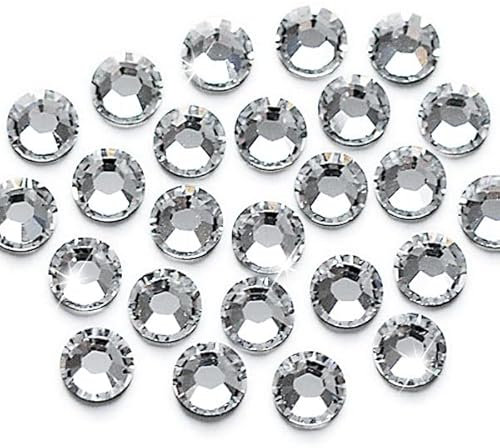 Luxoria 20 Stück Swarovski® Kristalle 2058, KEIN Hotfix, Crystal, SS6 (Ø ca.2,0 mm), Strasssteine zum Aufkleben + 1 Stück Positionierstrip