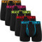 Counting Stars Boxershorts Herren Unterhosen Männer Baumwolle Unterwäsche Herren Boxershorts Schwarz 5er Pack L