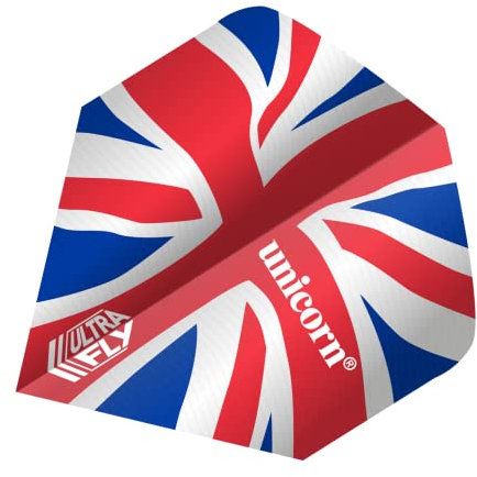 Unicorn Ultrafly.100 Big Wing Ripple Ultrafly Dart-Flights, Union Jack Wave