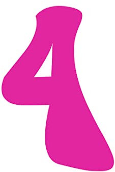 Personalised Wheelie Bin Stickers Custom House Number -Graffiti Writing Font (Medium - Number 4, Pink)