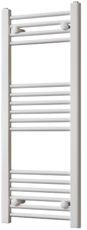 UK Radiators Modern Straight Heated Towel Rail Radiator - Towel Radiator | H1000mm x W400mm, White - Brackets and Fixings Included - Efficient Towel Warmer for Bathrooms, Screw-In Wall Mounted