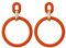 SIXDUTON Neon Creolen für Damen, Acryl Ohrringe Retro 80er 90er Jahre, Übertriebene Creolen für Kostüm Party Halloween, Accessoires Schmuck Zubehör (Orange)