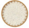 Bandeja redonda de ratán con incrustaciones de nácar, bandeja de servir de ratán con base de madera, cesta de mimbre decorativa para decoración de mesa, almacenamiento y exhibición de café, pan,