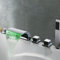 Acesunny 5 Loch Bad Wasserfall Armatur Wannenarmatur Badewannenarmatur Sink Faucets LED Badarmatur Handbrause Wannenrandarmatur Badewannen Armatur Wannenrand