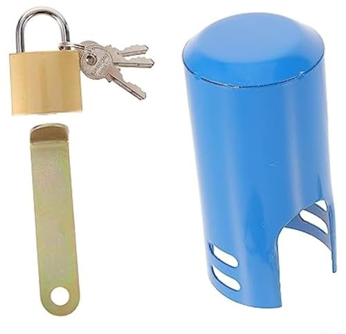 DAZZLEEX Verrou de robinet d'extérieur pour robinet de jardin avec interrupteur à eau - Cadenas de protection pour robinet d'hiver (grand)