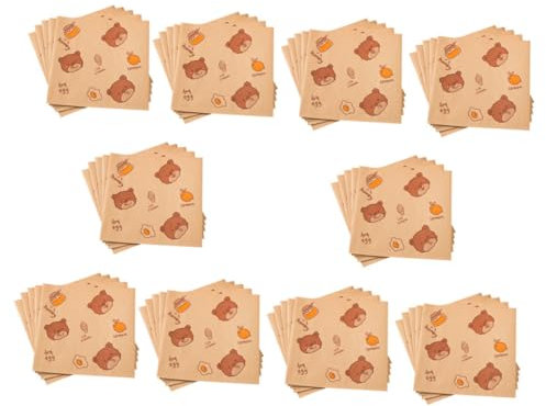 Zerodeko 50 Blatt papiertüten Packpapier Essenstabletts aus Papier Lebensmittel-Picknickpapier Pommes frittes Butterbrotpapier Pergamentpapier Frühstück Geschenkpapier Nachtisch Backpapier