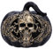 Nemesis Now Barock-Ernte-Kürbis-Schädel 16,7 cm - Schwarzer Kürbis und Goldener Totenkopf-Ornament - Halloween-Dekor, Barock-Design, Wiederverwendbar, Aus Feinstem Harz