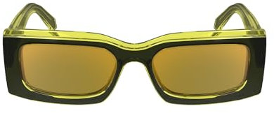 CALVIN KLEIN JEANS Unisex Adult Sunglasses CKJ24604S - Grey/Yellow with Solid Ocher Flash Lens