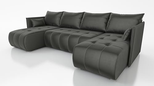 IWMAR MÖBEL Nessa ECKSOFA U MIT SCHLAFFUNKTION! 292x152x40 Sofa 4 Sitzer! Best Schlafsofa. Couch mit Bettkasten. Couch Wohnzimmer. Polstermöbel. Möbel mit Schlaffunktion. Schlafsofa mit Bettkasten.