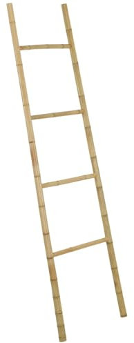 Elegant Free Standing Bamboo Towel Ladder | Wooden Towel Rack, Ladder Towel Holder, Bathroom Organiser | Natural Bamboo Towel Rail - 160cm