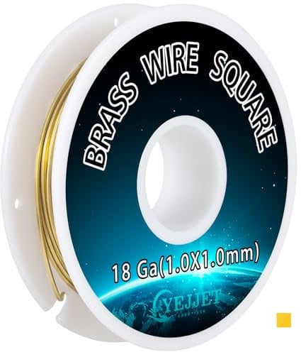 Filo di ottone quadrato, calibro 18, 1,0 x 1,0 mm, filo per gioielli artigianali per lavorazione dei metalli, progetti fai da te, orologeria