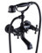 Mitigeur de baignoire vintage victorien noir avec poignée en croix, robinet mitigeur de douche rétro traditionnel avec pommeau pour salle de bain