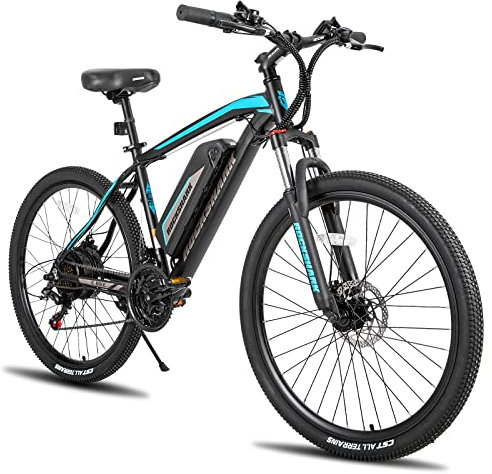 Hiland 29 Zoll Elektrofahrrad, 21 Gang Aluminium Elektro-Mountainbike, 250 Watt Scheibenbremse Elektrofahrrad für Erwachsene, Unisex mit 36V 10.4Ah Akku schwarz
