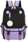 SellerFun Teenage girls' Backpack Middle School Students Bookbag Outdoor Daypack With USB charge Port (4# Purple, 21 Liters)