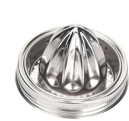 gafdu Einmachglas-Entsafter-Deckel, Entsafter-Einmachglas-Aufsatz | Wiederverwendbarer Zitrus-Reibahle-Edelstahl-Entsafter-Deckel,Auslaufsicherer Saftpresse, manueller Flaschenverschluss für 8,9 cm