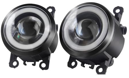 ELNas Auto-Nebelscheinwerfer-Baugruppe für Dacia Duster 2010-2015 2016-2020, LED Lampen, Tagfahrlicht installiert vorderen Stoßstange, für die Fahrbeleuchtung,1 Pair White Light-A