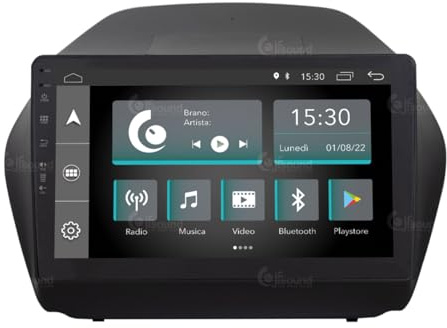 JF Sound - Autoradio Custom Fit JF-031H5-X7C - Per Hyundai IX35 (2014-2019) - Android 8 Core - 2GB RAM - 32GB ROM - GPS - WiFi - CarPlay/Android Auto via Cavo - Touchscreen 10 - DAB+ - Comandi Vocali