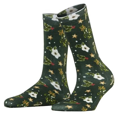 Burlington Damen Fancy Christmas Socken Baumwolle atmungsaktiv