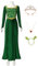 Bauxhie Damen Princess Fiona Kostüm Erwachsene Fiona Grünes Kleid Krone Halskette Kopfbedeckung Anzug für Halloween (Grün, S)