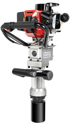 HHEMSTD Benzin Pfahlramme 32.6cc 0.9L,2 Takt 900W Profi Benzin Motor Pfahlramme Zaunpfahlramme Handramme Pfostentreiber Ramme Zaunbau Pile Driver