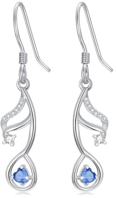 Musiknoten Ohrhänger 925 Sterlingsilber Hypoallergen Notenschlüssel Harfen Sechzehntelnote Symbol Musikschmuck Geschenk für Musiklehrer Schüler, Musiker