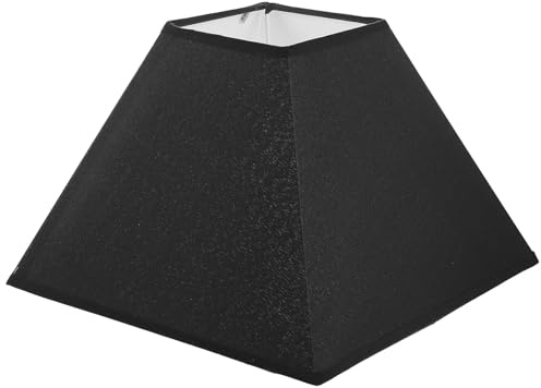 Generisch Stofflampenschirm Eckig für Tischlampe Schwarzer Lampenschutz aus Langlebigem Polyester Einfacher Lampenschirm mit Diffusem Licht für Wohnzimmer und Schlafzimmer