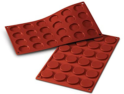 silikomart | SF030 Silikonform für Florentiner Monoportionen, antihaftbeschichtet, 24 Monoportionen, Packung mit 1 Kuchenform, Ø 35 h 5 mm, Made in Italy